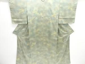 未使用品　扇に花模様暈し小紋着物